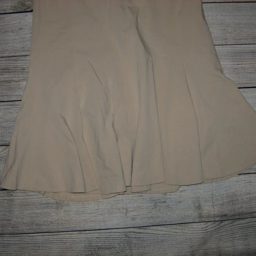 Lena Gabrielle Tan Trumpet Flare Midi Skirt 6